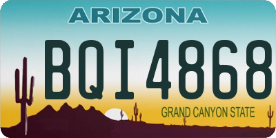 AZ license plate BQI4868