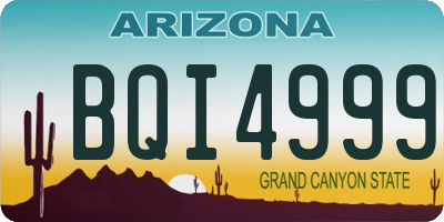 AZ license plate BQI4999