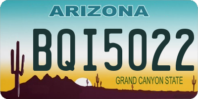 AZ license plate BQI5022