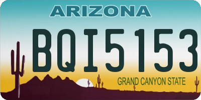 AZ license plate BQI5153
