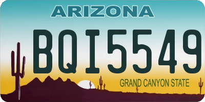 AZ license plate BQI5549