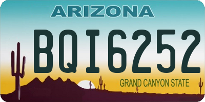 AZ license plate BQI6252