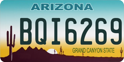 AZ license plate BQI6269