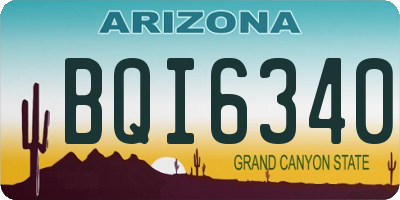 AZ license plate BQI6340