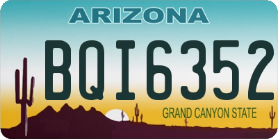 AZ license plate BQI6352
