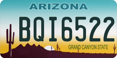 AZ license plate BQI6522
