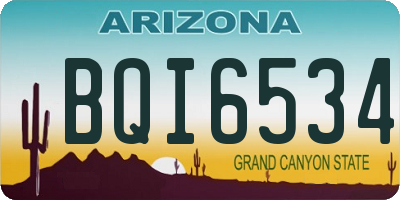 AZ license plate BQI6534