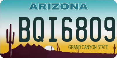 AZ license plate BQI6809