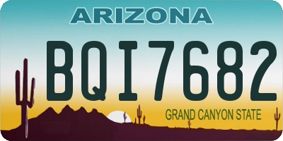AZ license plate BQI7682