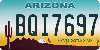 AZ license plate BQI7697