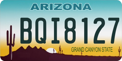 AZ license plate BQI8127