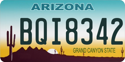 AZ license plate BQI8342