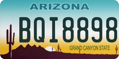AZ license plate BQI8898
