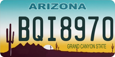 AZ license plate BQI8970