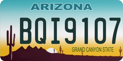 AZ license plate BQI9107