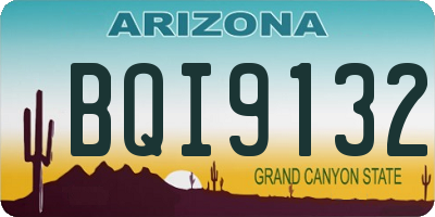 AZ license plate BQI9132