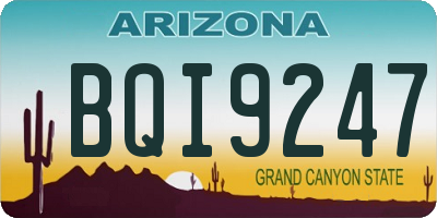 AZ license plate BQI9247