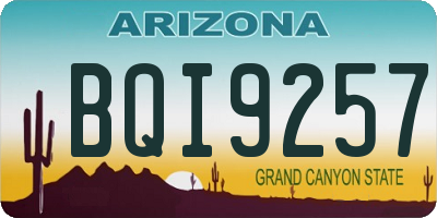 AZ license plate BQI9257