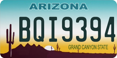 AZ license plate BQI9394