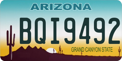 AZ license plate BQI9492