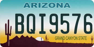 AZ license plate BQI9576