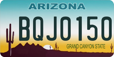 AZ license plate BQJ0150