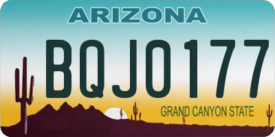 AZ license plate BQJ0177