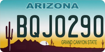 AZ license plate BQJ0290