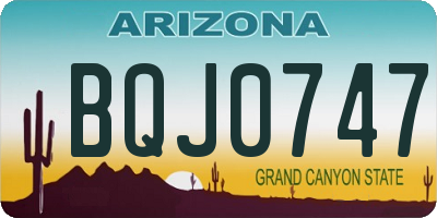 AZ license plate BQJ0747