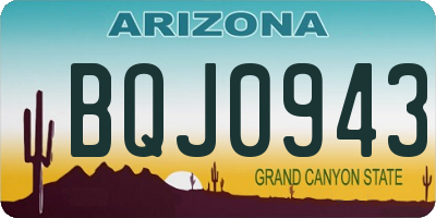 AZ license plate BQJ0943