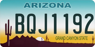 AZ license plate BQJ1192