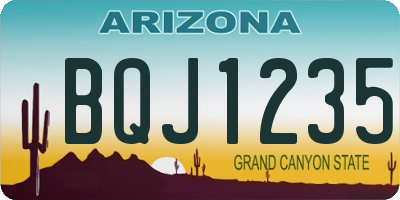 AZ license plate BQJ1235