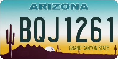 AZ license plate BQJ1261