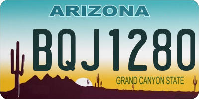AZ license plate BQJ1280