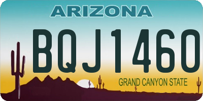 AZ license plate BQJ1460