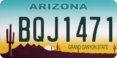AZ license plate BQJ1471
