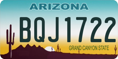 AZ license plate BQJ1722