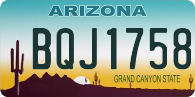 AZ license plate BQJ1758