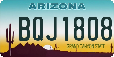 AZ license plate BQJ1808