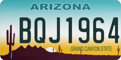 AZ license plate BQJ1964