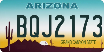AZ license plate BQJ2173