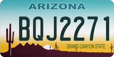 AZ license plate BQJ2271