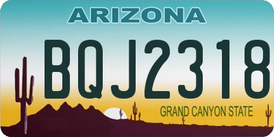 AZ license plate BQJ2318