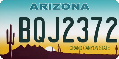 AZ license plate BQJ2372