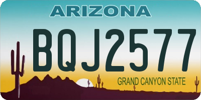 AZ license plate BQJ2577