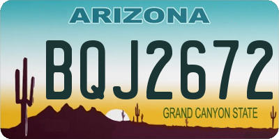 AZ license plate BQJ2672