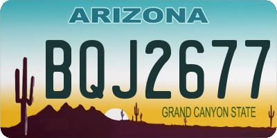 AZ license plate BQJ2677