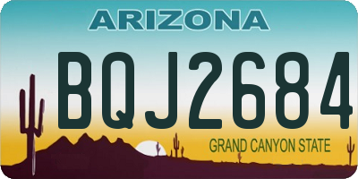 AZ license plate BQJ2684