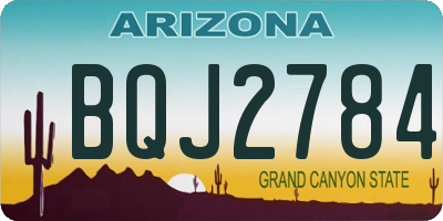 AZ license plate BQJ2784