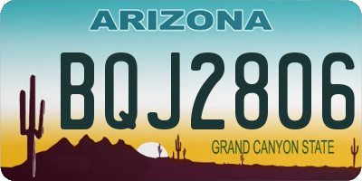 AZ license plate BQJ2806